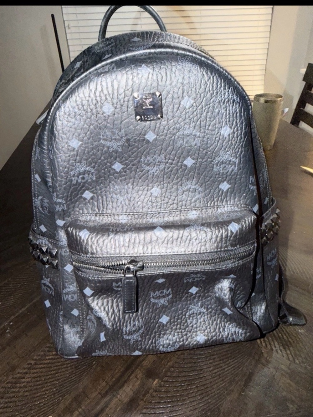 MCM Stark Visetos Backpack Medium Black New With Out Tag